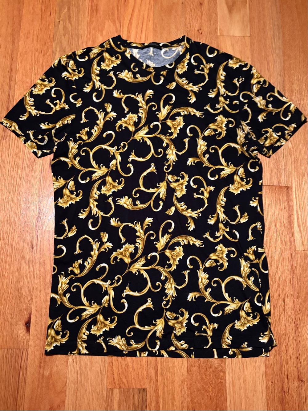 Versace Full Gold Hibiscus Runway Tshirt